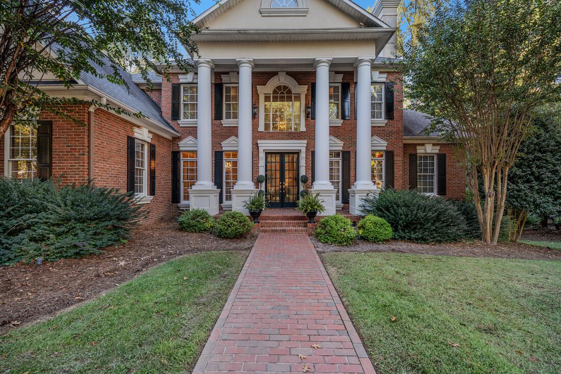 The brick walk and the colonnade