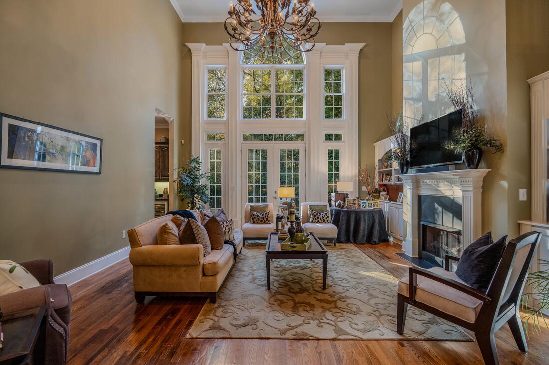 Family room, two stories