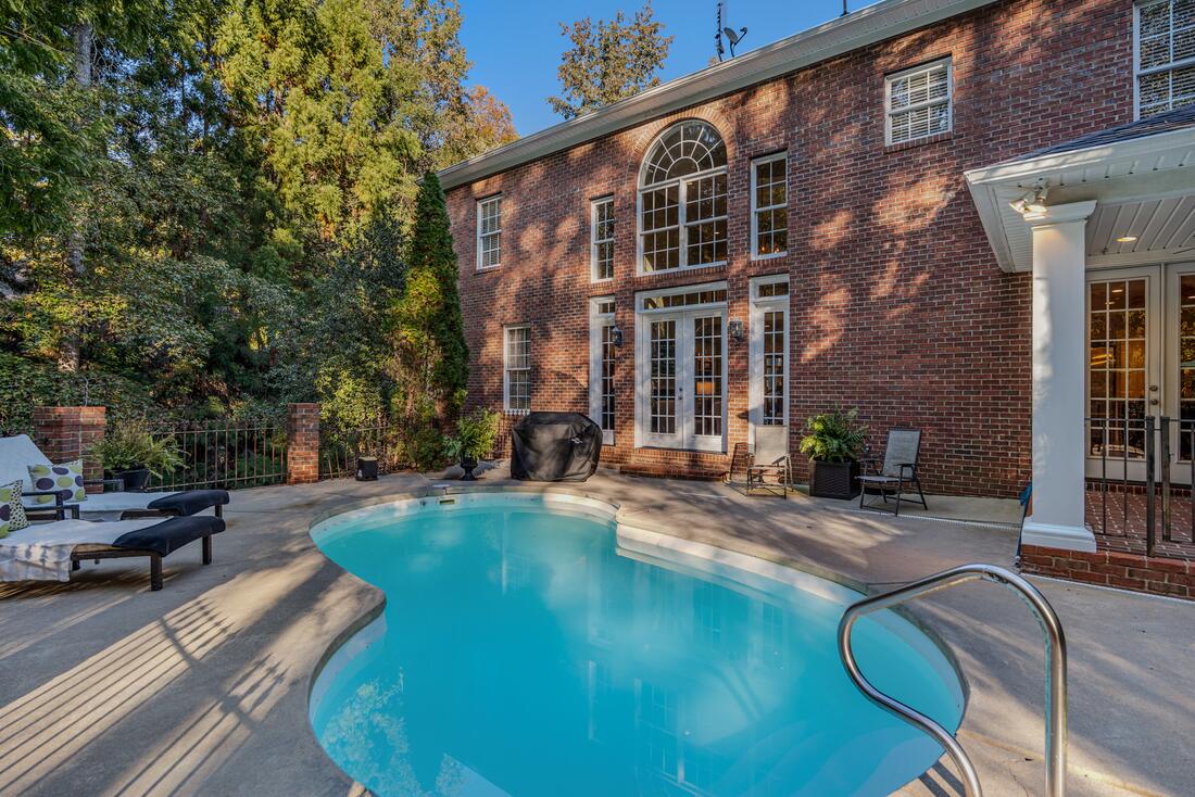 Pool and rear elevation